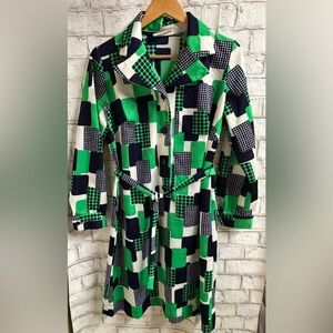 1970’s Mod Style Asymmetrical Dress with Bold Pattern